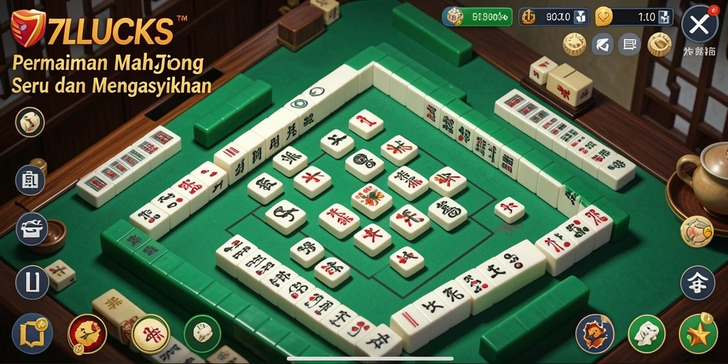 Tampilan gameplay seru di 77LUCKS menunjukkan aksi bermain Mahjong yang mendebarkan.
