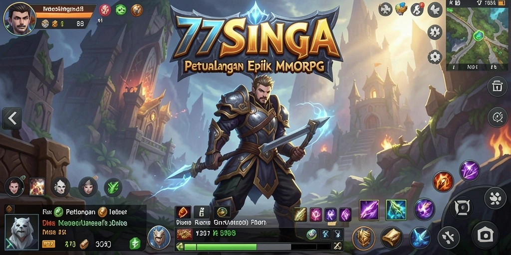 Tangkapan layar dari gameplay <strong>77SINGA</strong> yang menampilkan aksi pertarungan di dunia MMORPG.