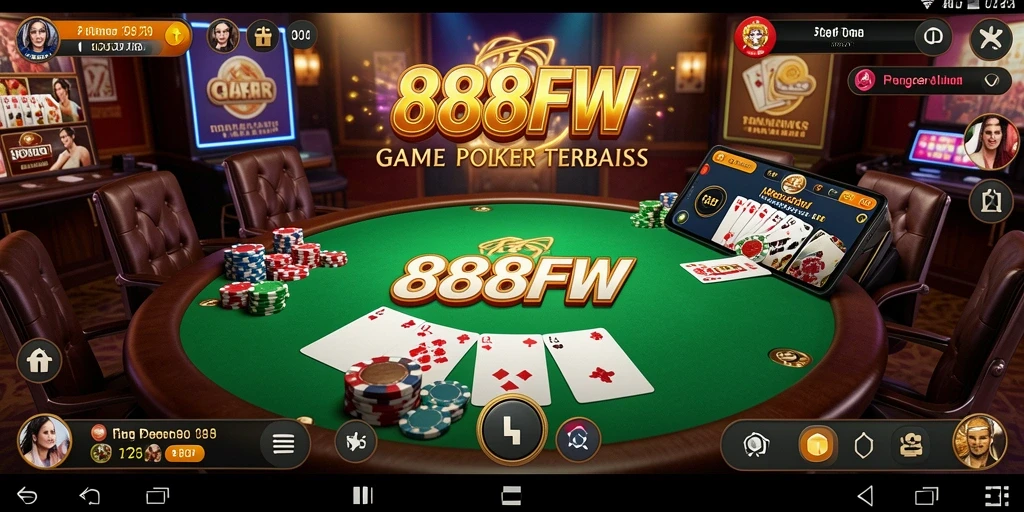 Tampilan antarmuka gamifikasi Poker yang menakjubkan dan interaktif.