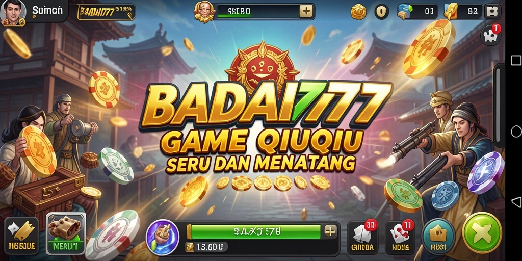 Screenshot utama BADAI777 dengan tampilan gameplay QiuQiu yang memikat.