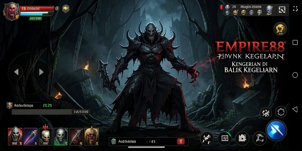 Tampilan gameplay menakutkan di EMPIRE88 dengan makhluk supernatural.