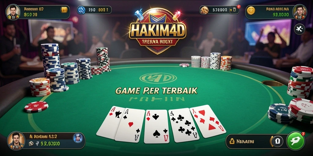 Gameplay seru HAKIM4D dengan pemain lain di meja Poker.