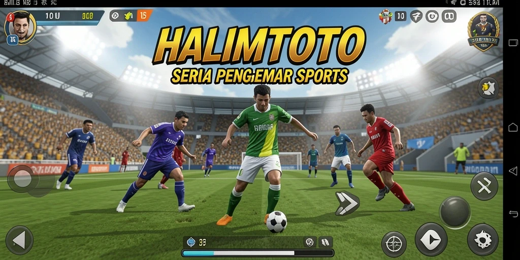 Tampilan gameplay HALIMTOTO menampilkan aksi olahraga yang mendebarkan.