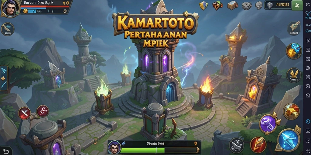 Tampilan gameplay KAMARTOTO dengan aksi Tower Defense yang mendebarkan.