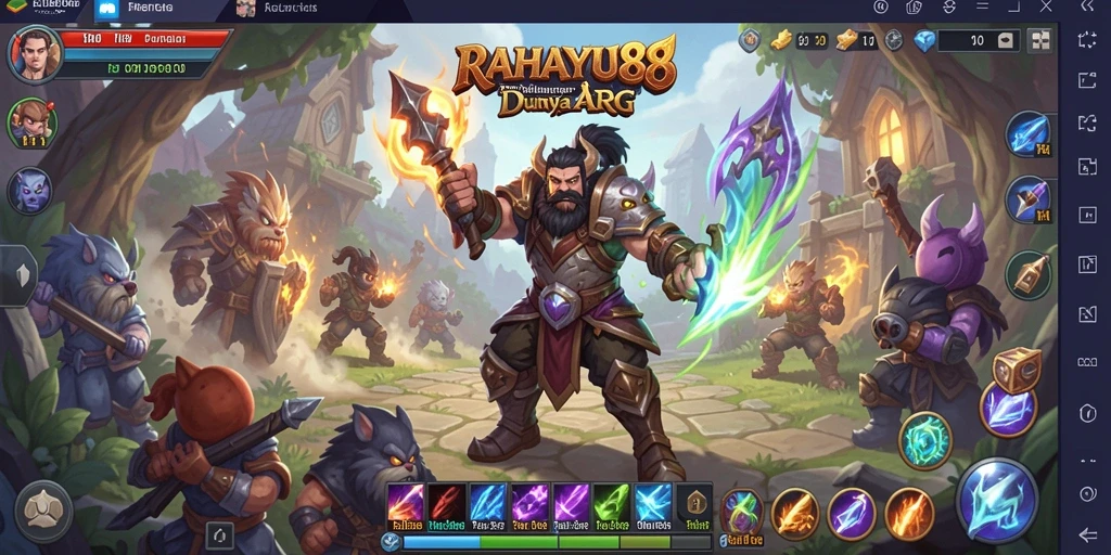 Screenshot gameplay RAHAYU88 menunjukkan aksi seru dalam pertarungan epik.