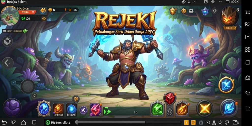 Tampilan gameplay seru REJEKI saat pertarungan epik.