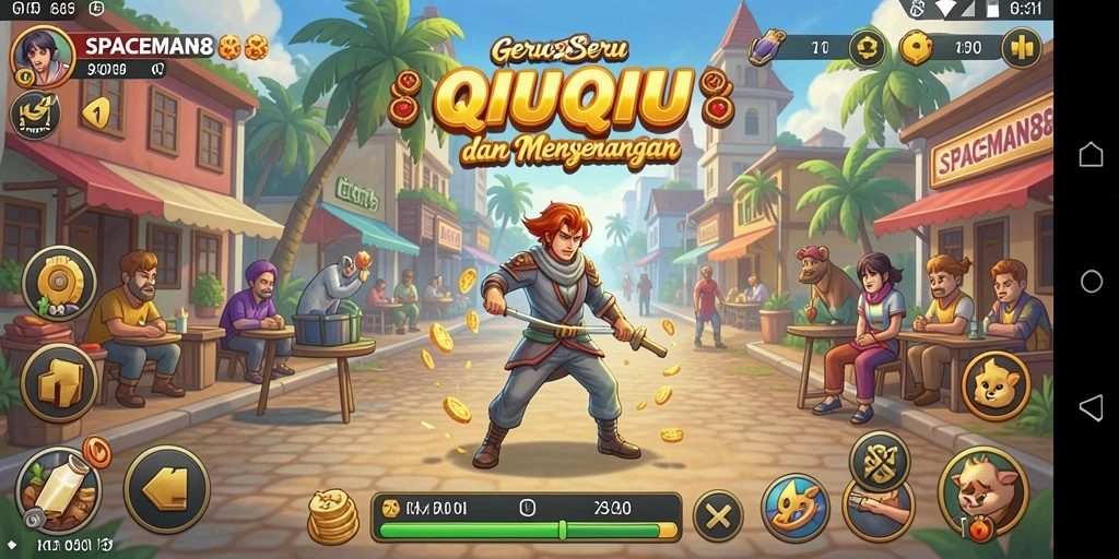 Tangkapan layar SPACEMAN88 menampilkan action seru di permainan QiuQiu.