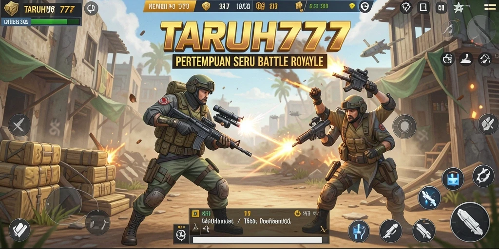 Tangkapan layar TARUH777 menunjukkan aksi pertempuran mendebarkan dalam mode Battle Royale.