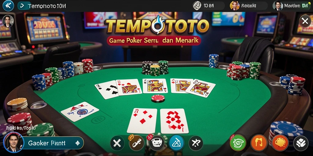 Gameplay TEMPOTOTO menampilkan suasana seru dan kompetitif di permainan Poker.