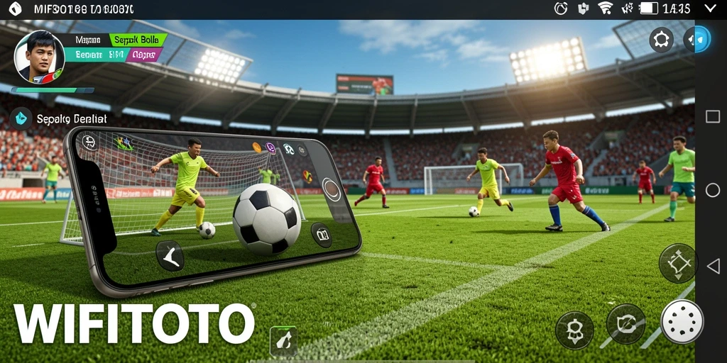 Cuplikan gameplay WIFITOTO yang menegangkan saat mempertandingkan tim sepak bola.